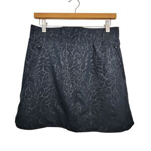 Orvis Black Floral Print Skirt With Attached Shorts Size Small